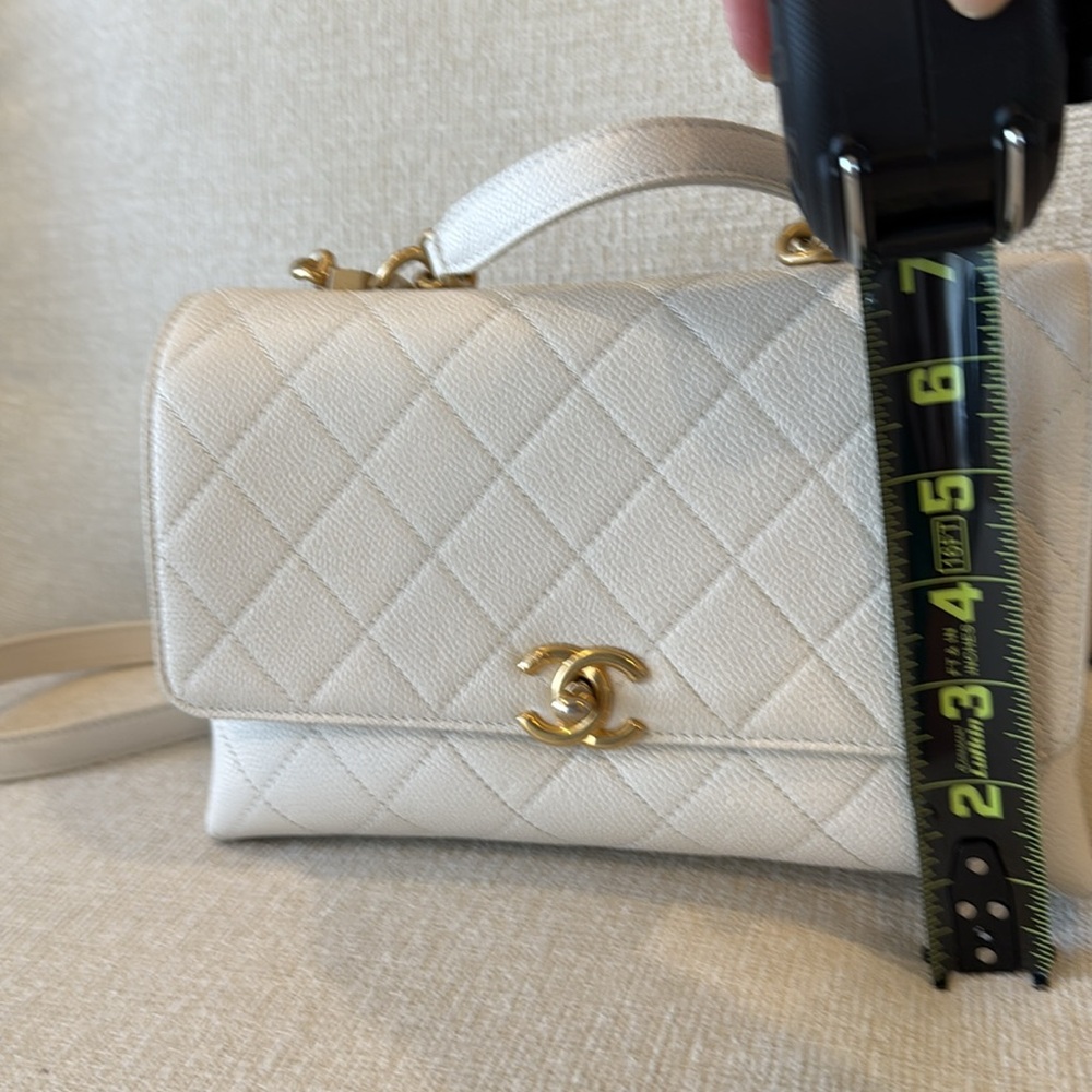 Chanel flapbag veau graine/ white - Picture 14 of 15